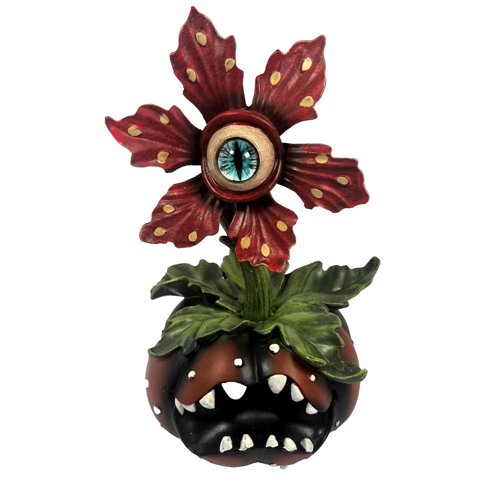 Hallow's Eve Monster Pumpkin Eyeball Flower Figurine Halloween Decor Gothic